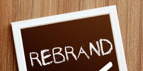 Blackboard saying 'rebrand'